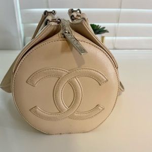 Chanel Boston Bag Chocolate Bar Coco Mark Mini Leather Cream Handbag. Total Y2K